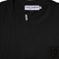 Dolce & Gabbana Black Cotton Crew Neck Short Sleeves T-shirt