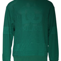 Dolce & Gabbana Green Logo Nylon Crew Neck Pullover Sweater