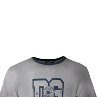 Dolce & Gabbana Gray Logo Print Cotton Crew Neck T-shirt