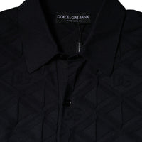 Dolce & Gabbana Black Silk Crew Neck Men Cardigan Sweater