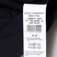 Dolce & Gabbana Black Silk Crew Neck Men Cardigan Sweater