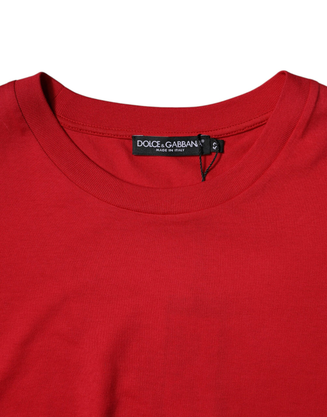 Dolce & Gabbana Red Logo Print Cropped Crew Neck T-shirt