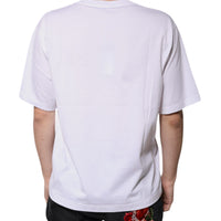 Dolce & Gabbana White Cotton V-neck Short Sleeves T-shirt