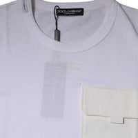 Dolce & Gabbana White Cotton Crew Neck Short Sleeves T-shirt