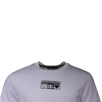 Dolce & Gabbana White Logo Print Cotton Crew Neck T-shirt