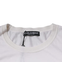 Dolce & Gabbana White Silk Crew Neck Men Pullover Sweater