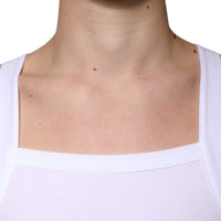 Dolce & Gabbana White Cotton Sleeveless Square Neck Tank T-shirt