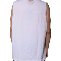 Dolce & Gabbana White Cotton Sleeveless Round Neck Tank T-shirt