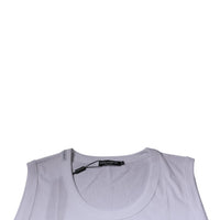 Dolce & Gabbana White Cotton Sleeveless Round Neck Tank T-shirt