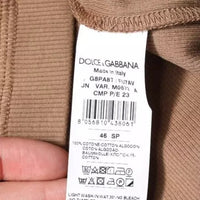 Dolce & Gabbana Brown Cotton Sleeveless Round Neck Tank T-shirt