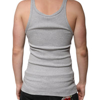 Dolce & Gabbana Gray Cotton Sleeveless Round Neck Tank T-shirt