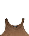 Dolce & Gabbana Brown Cotton Sleeveless Round Neck Tank T-shirt