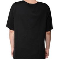 Dolce & Gabbana Black Cotton V-neck Short Sleeves T-shirt