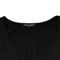 Dolce & Gabbana Black Cotton V-neck Short Sleeves T-shirt