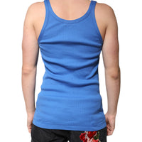 Dolce & Gabbana Blue Cotton Sleeveless Round Neck Tank T-shirt