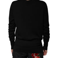 Dolce & Gabbana Black Wool Round Neck Pullover Sweater