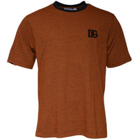 Dolce & Gabbana Brown DG Logo Polyester Crew Neck T-shirt