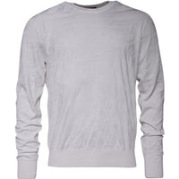 Dolce & Gabbana White Silk Crew Neck Men Pullover Sweater