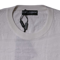 Dolce & Gabbana White Silk Crew Neck Men Pullover Sweater