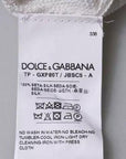 Dolce & Gabbana White Silk Crew Neck Men Pullover Sweater