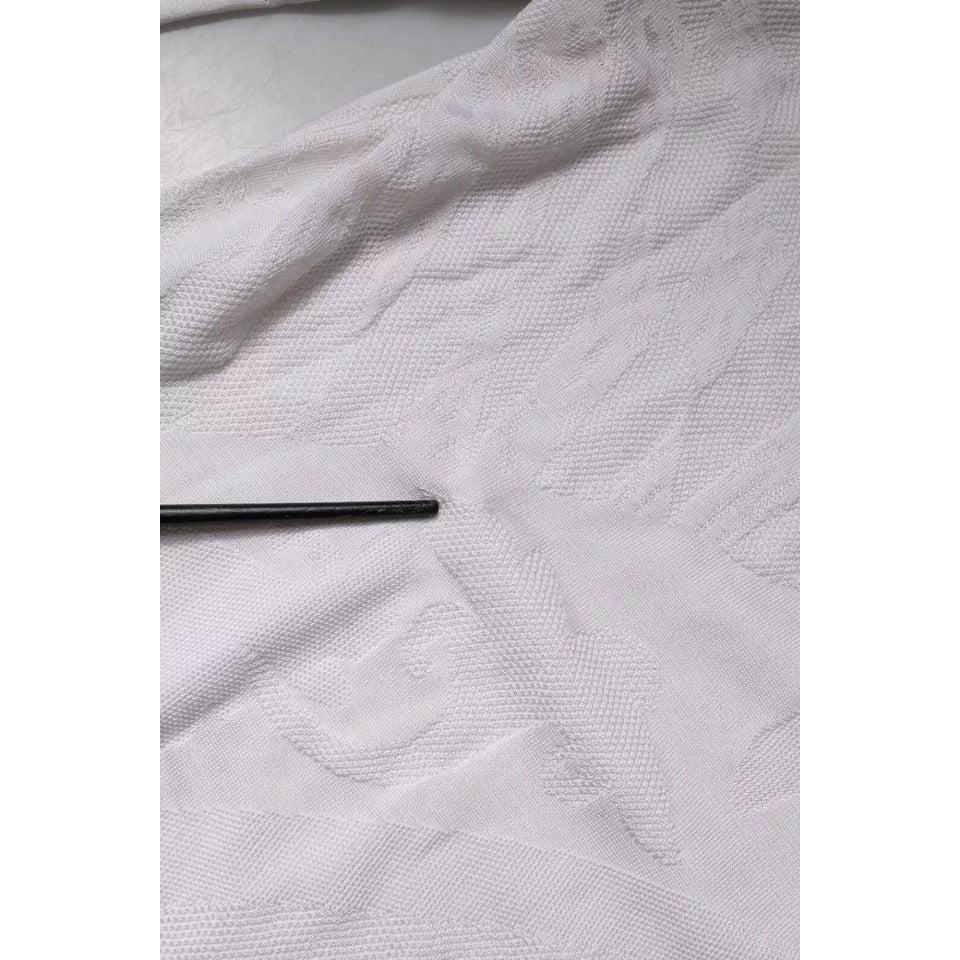 Dolce &amp; Gabbana White Silk Crew Neck Men Pullover Sweater