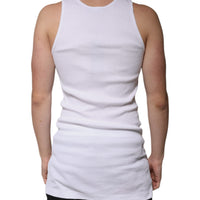 Dolce & Gabbana White Cotton Sleeveless Round Neck Tank T-shirt