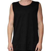 Dolce & Gabbana Black Cotton Sleeveless Round Neck Tank T-shirt