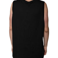 Dolce & Gabbana Black Cotton Sleeveless Round Neck Tank T-shirt