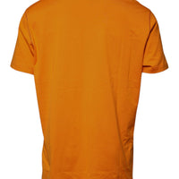 Dolce & Gabbana Orange Logo Cotton Crew Neck T-shirt