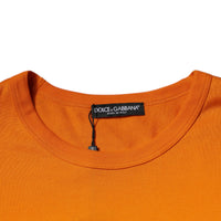 Dolce & Gabbana Orange Logo Cotton Crew Neck T-shirt