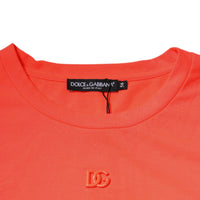 Dolce & Gabbana Orange Logo Polyester Crew Neck T-shirt