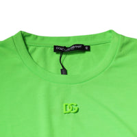 Dolce & Gabbana Green Logo Polyester Crew Neck T-shirt