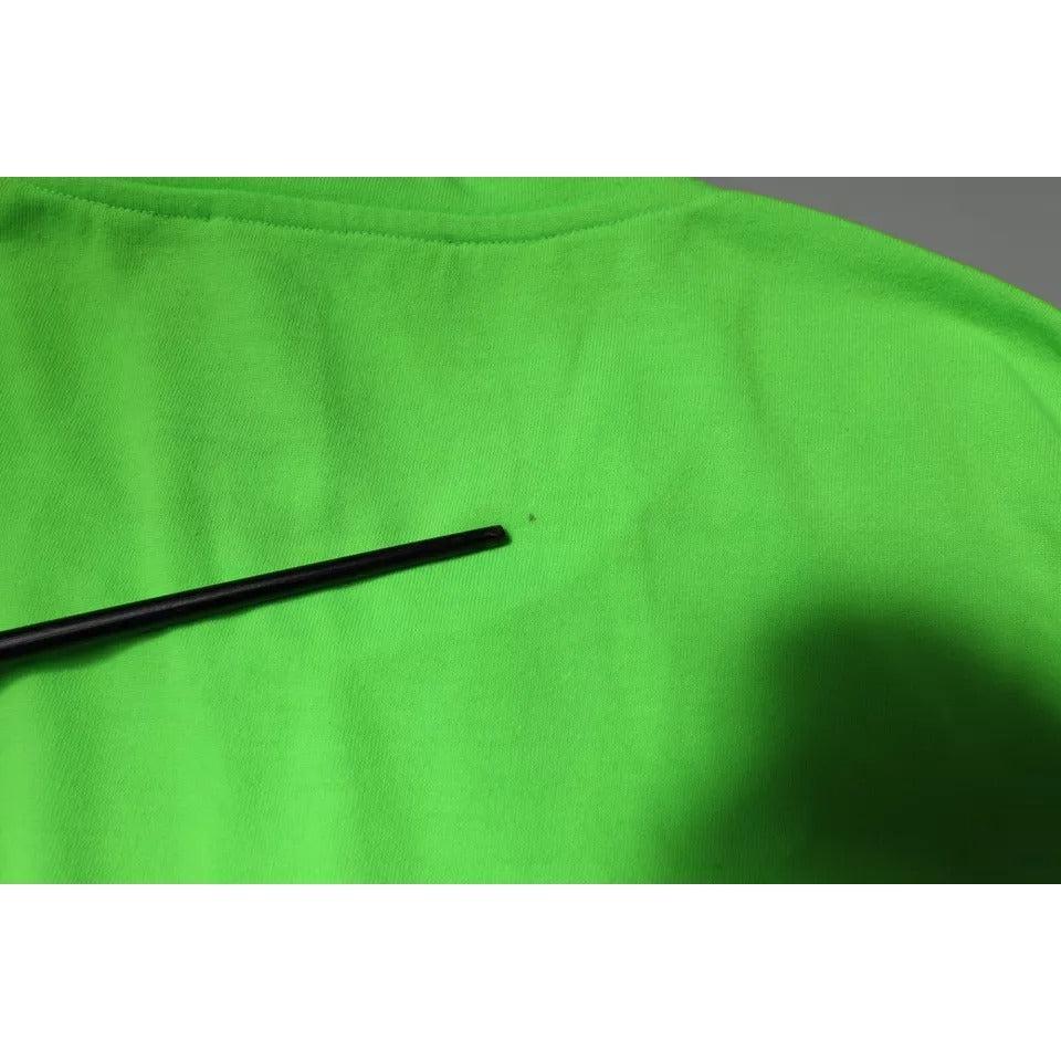 Dolce &amp; Gabbana Green Logo Polyester Crew Neck T-shirt