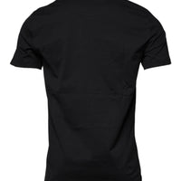 Dolce & Gabbana Black Logo Cotton Crew Neck T-shirt