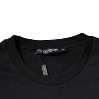 Dolce & Gabbana Black Logo Cotton Crew Neck T-shirt