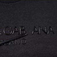 Dolce & Gabbana Black Logo Cotton Crew Neck T-shirt