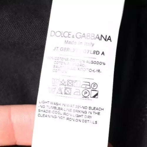 Dolce & Gabbana Black Cotton Crew Neck Short Sleeves T-shirt