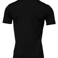 Dolce & Gabbana Black Graphic Print Cotton Crew Neck T-shirt