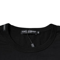 Dolce & Gabbana Black Graphic Print Cotton Crew Neck T-shirt