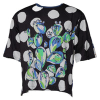 Dolce & Gabbana Black White Printed Cotton Crew Neck T-shirt