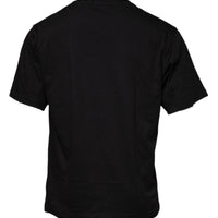 Dolce & Gabbana Black Logo Print Cotton Crew Neck T-shirt