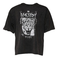 Dolce & Gabbana Gray Leopard Print Cotton Crew Neck T-shirt