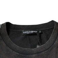 Dolce & Gabbana Gray Leopard Print Cotton Crew Neck T-shirt