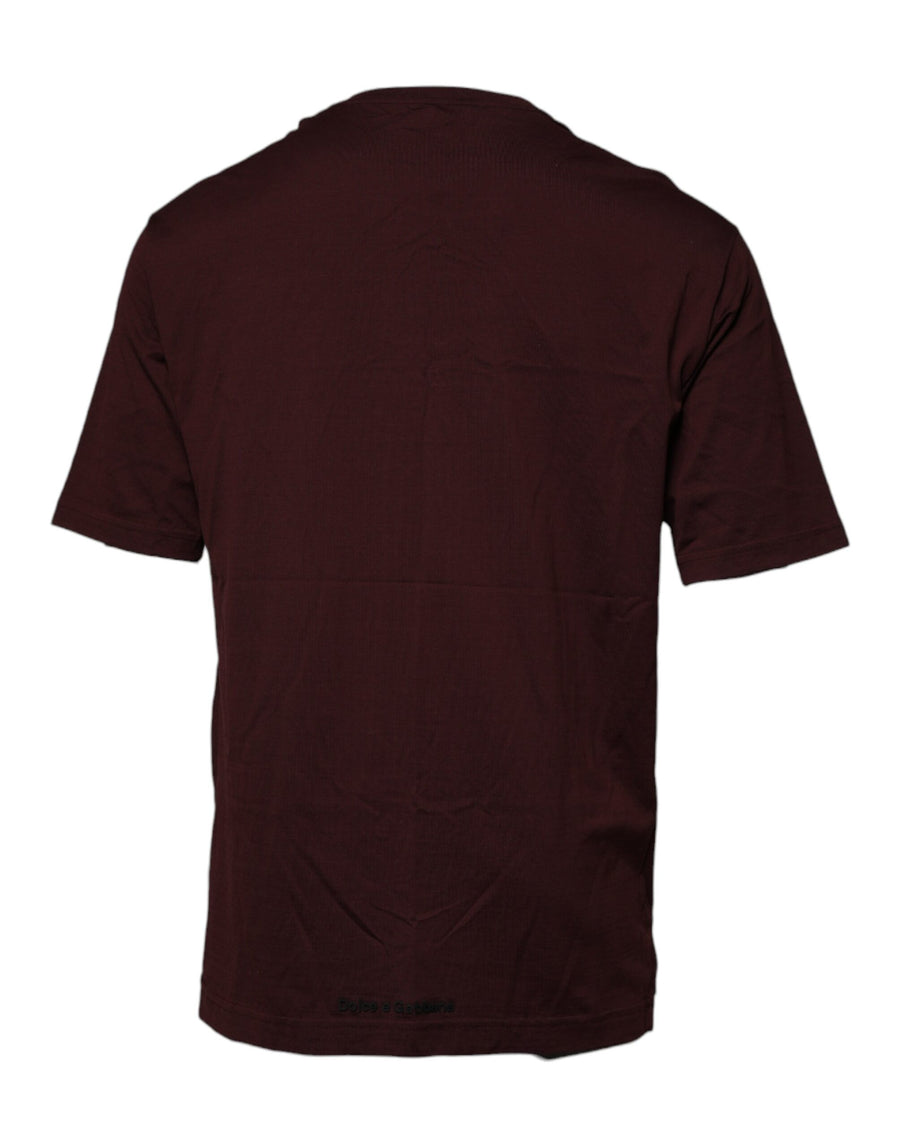 Dolce & Gabbana Brown Logo Print Cotton Crew Neck T-shirt