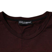 Dolce & Gabbana Brown Logo Print Cotton Crew Neck T-shirt