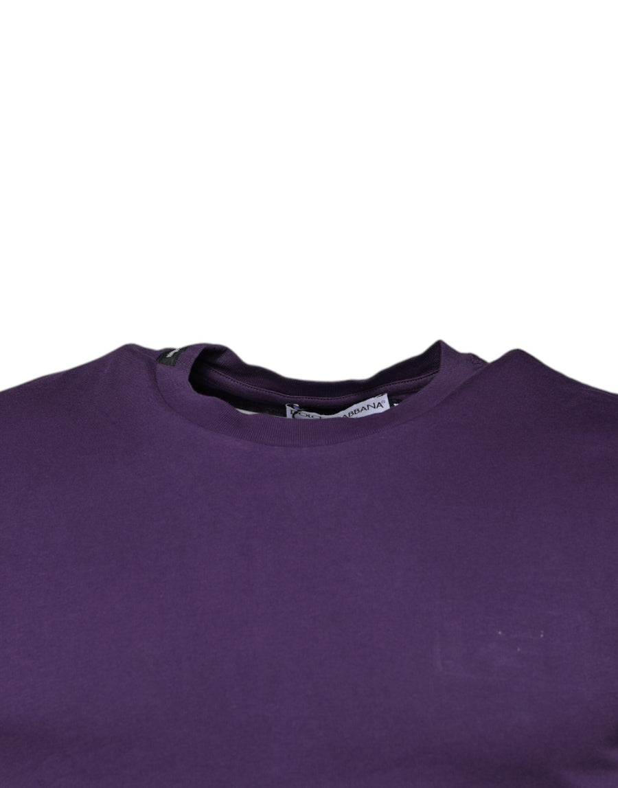 Dolce & Gabbana Violet Cotton Crew Neck Short Sleeve T-shirt