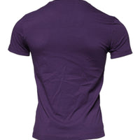 Dolce & Gabbana Violet Cotton Crew Neck Short Sleeve T-shirt