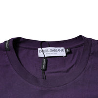 Dolce & Gabbana Violet Cotton Crew Neck Short Sleeve T-shirt