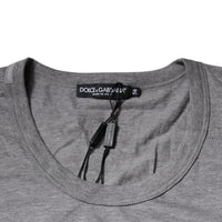 Dolce & Gabbana Gray Cotton Crew Neck Short Sleeves T-shirt