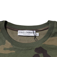 Dolce & Gabbana Multicolor Camouflage Cotton Crew Neck T-shirt